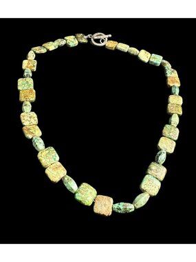 Necklace 925 Turquoise Geometric Beaded Toggle Southwestern